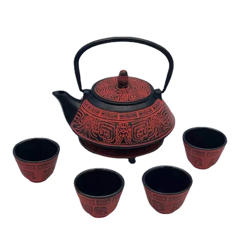 800Ml Heavy Chinese Custom Stocked Wholesale Cast Iron Teapot With Stainless Steel Filter