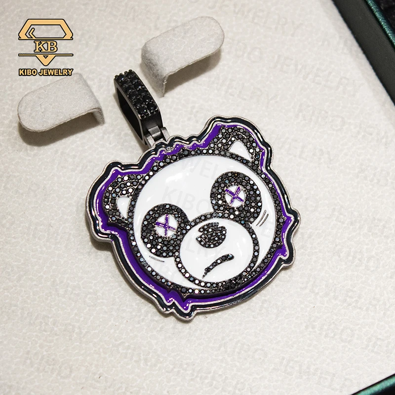 Personalized Rapper Jewelry Iced out Custom Bear Pendant 925 silver Moissanite Hip hop Pendant Necklace