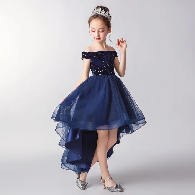 
2020 Summer Skirt for Kinds Girls princess dress flower girl puffy yarn small host evening dress girls piano performance costume 