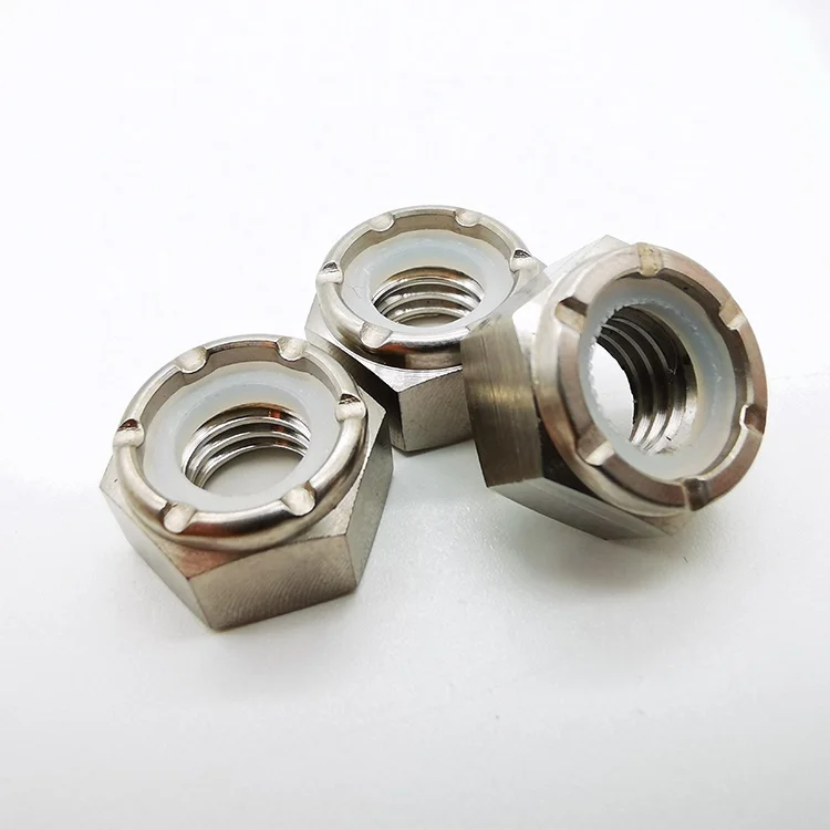Factory supply m6 m8 m10 titanium nylon lock nut