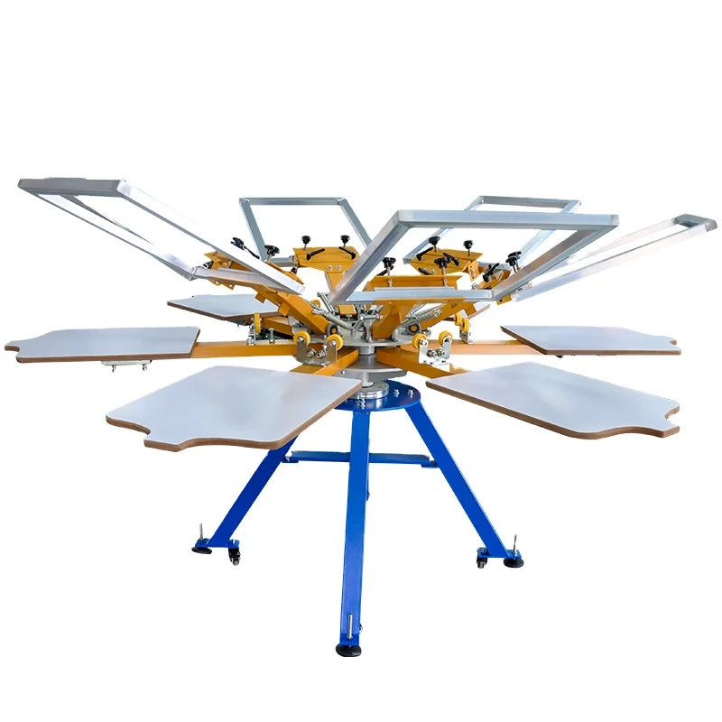 Yinghe Easy Operation Multiple Color Manual T-Shirt Silk Textile Screen Printing Machine 4 Colors 4 Stations Screen Printer