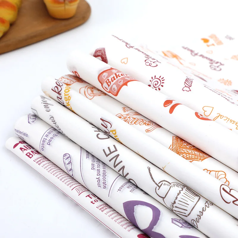 custom logo oily hot food grade wrapping paper greaseproof paper food wrapping paper for burger