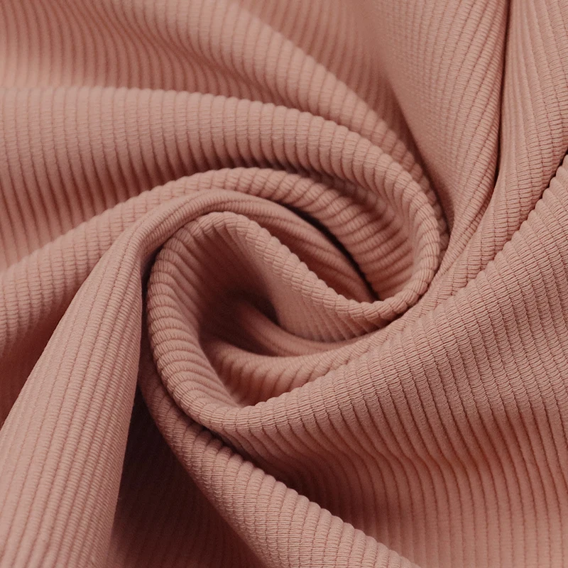 Nylon 75% Spandex 25% 40/40N Matte Weft Knitted High Elasticity Rib Fabric For Leggings/ Yoga