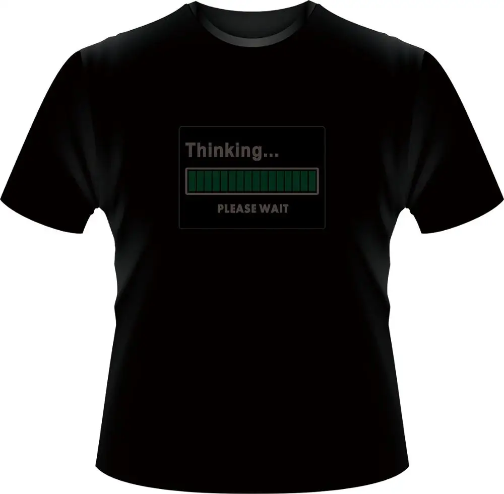 Accept customize light up New year tiktok party custom design sound activated el panel t shirt Suitable for party night