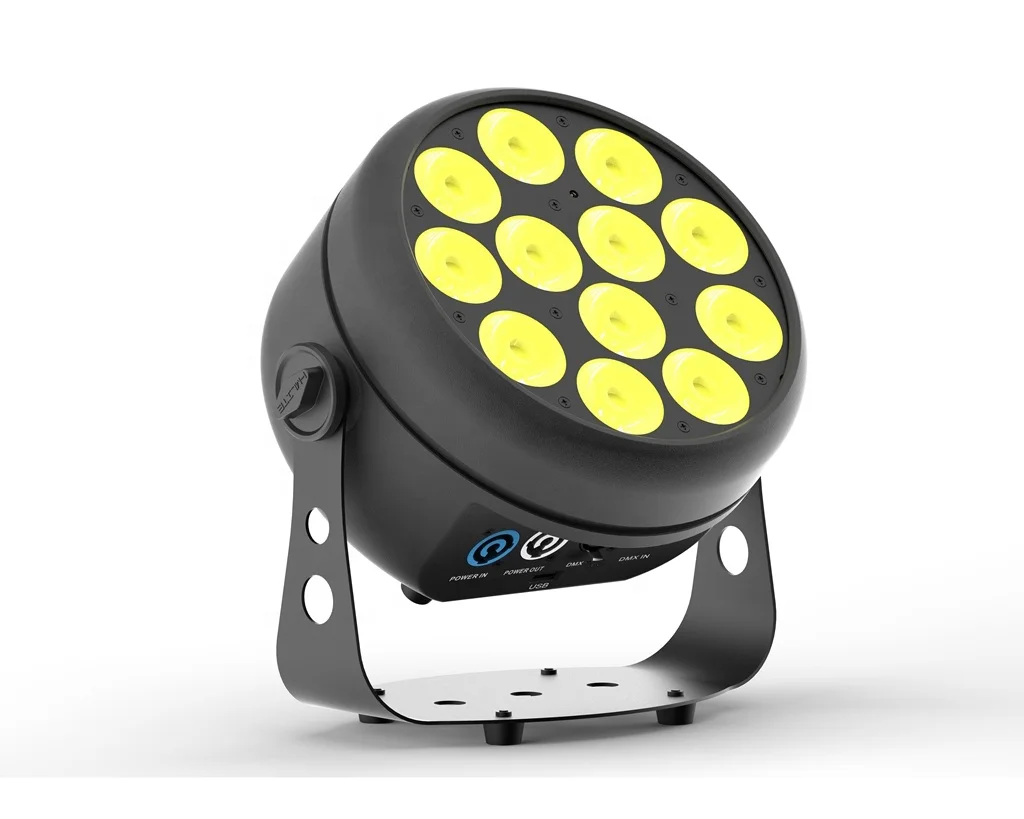 Nice design RGBW 12 LED Par Light DMX 10 Channel 25 Degree Stage Beam Wash Lights with Stand Feet for multi-angle Uplighter