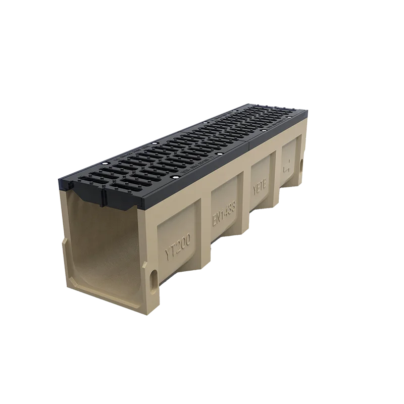 Drainage channel with ductile cast iron resin concrete with strong bearing capacity