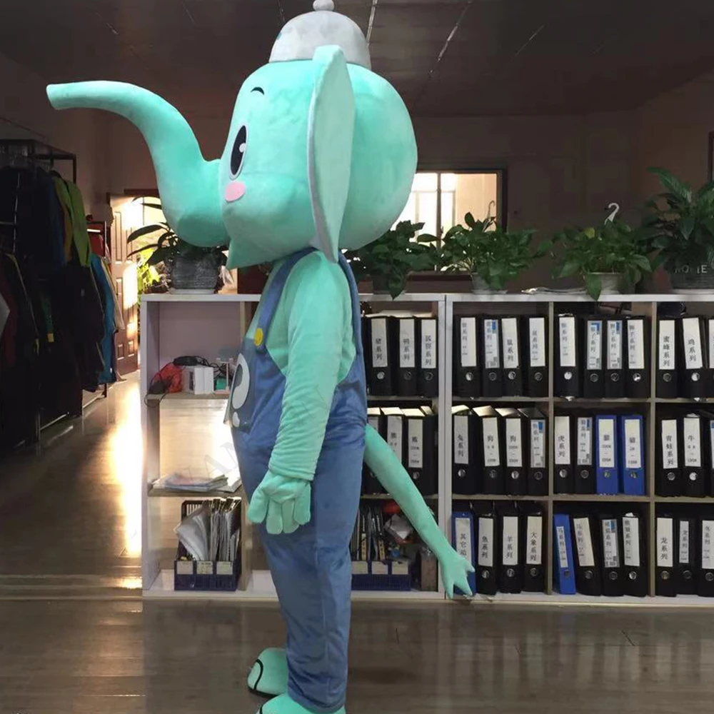 Adult Halloween Christmas Halloween Purple Elephant Mascotte Fancy green Cartoon Mascot Costume Plush Fancy Dress Mascot Costume