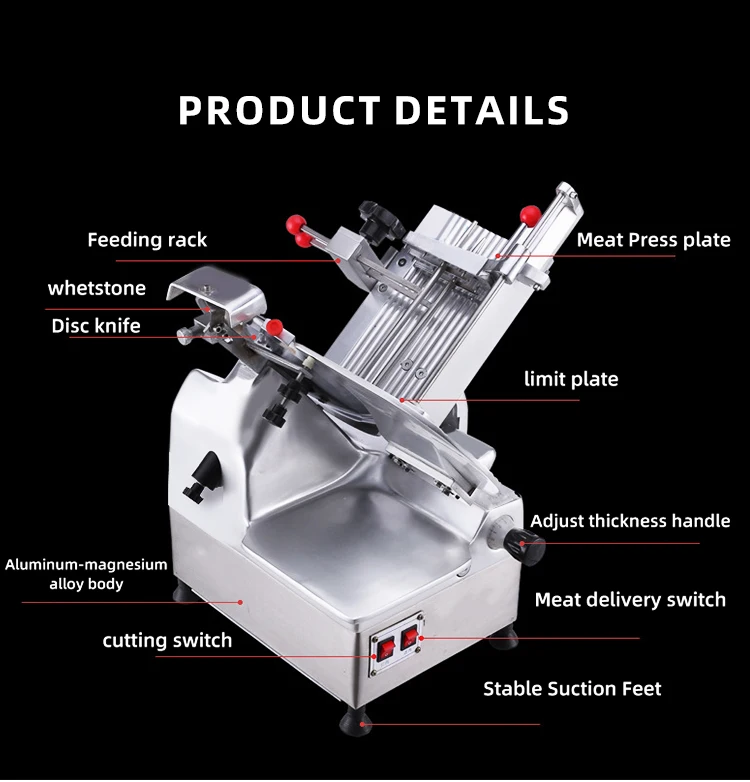 Horus 12 inch oil free automatic frozen meat cutting machine adjustable single meat roll slicer machine