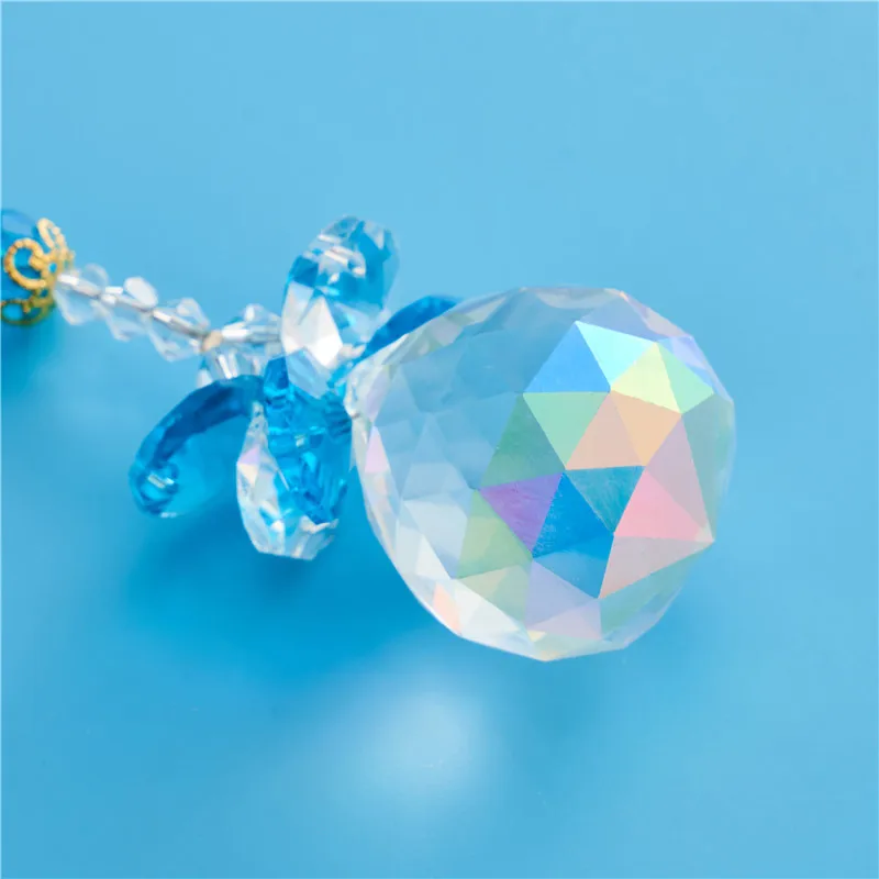 custom DIY home window decoration hanging pendant stained glass crystal ball sun catcher wholesale
