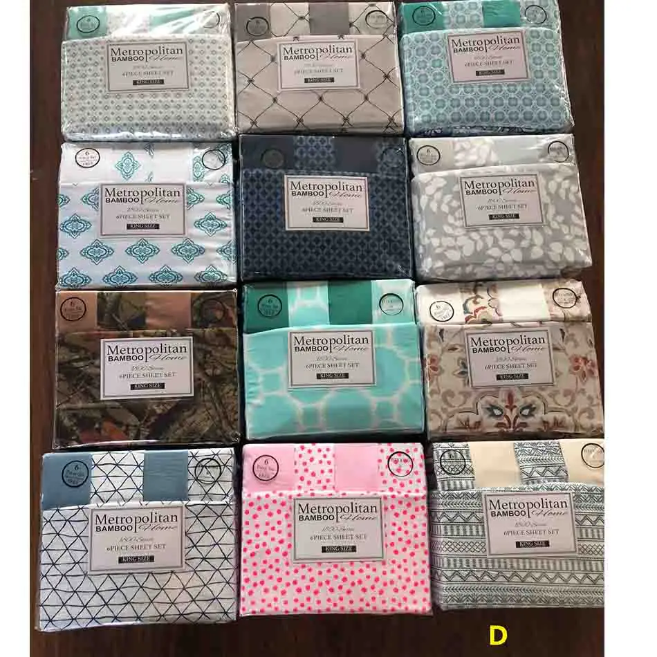 Print microfiber fabric 80gsm 100% polyester bedding sheet set 6pcs Good Price and Packing