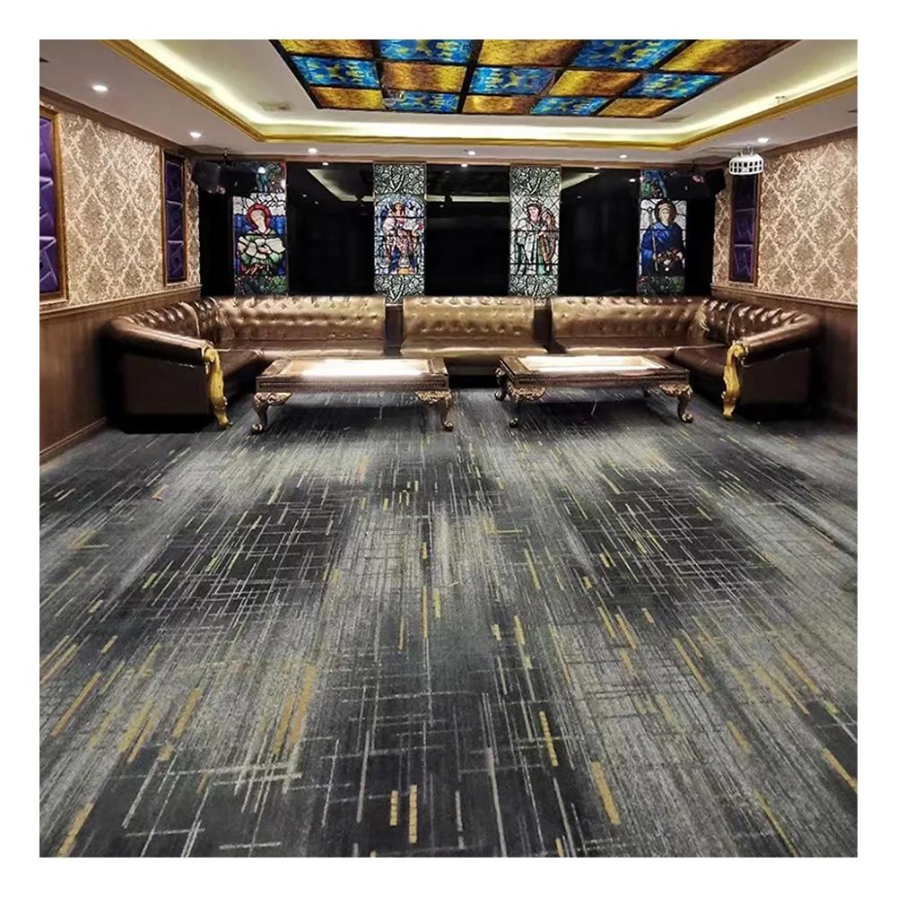 Factory Price Custom Shape Luxury Nylon 5 Star Hotel Corridor Banquet Ballroom Auditorium Blue Wall to Wall Carpet
