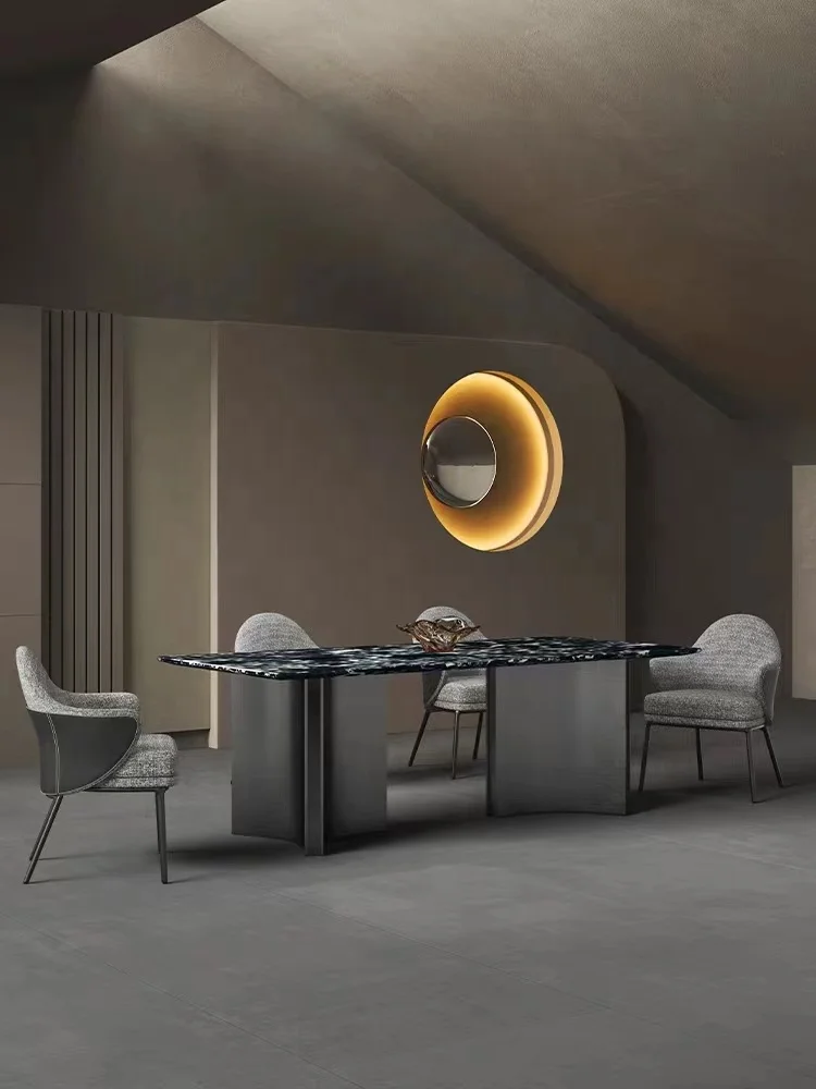 Modern home furniture dinning room luxury dining table metal table and chair set