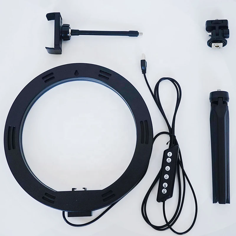 Wholesale 10inch Led RGB Selfie Ring Light With mini tripod Control Video Light desk ring light