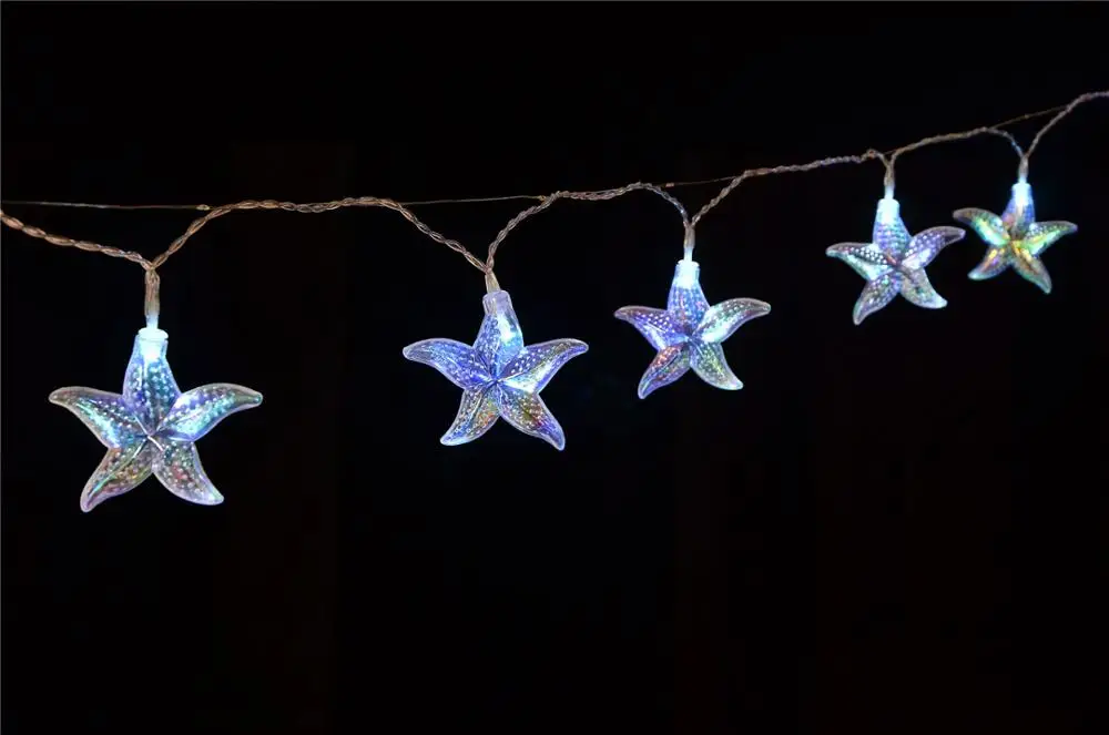 New Invention 2019 Beach  Sea Life Party Light Kit 10LED Starfish Shaped Lights String Battery Nautical Theme Decoration Lights