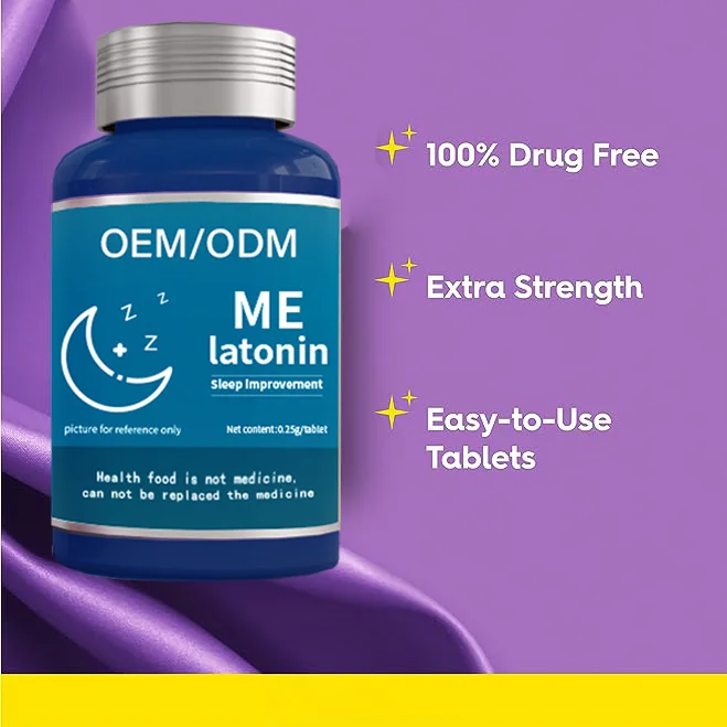 OEM Melatonin Tablets 10 mg Fast Dissolve Drug Free Sleep Aid Supplement Sleeping Pills Capsules