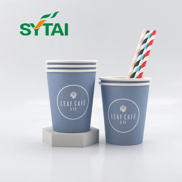 Biodegradable Disposable Single Double Wall PLA Coated paper cup with match lid