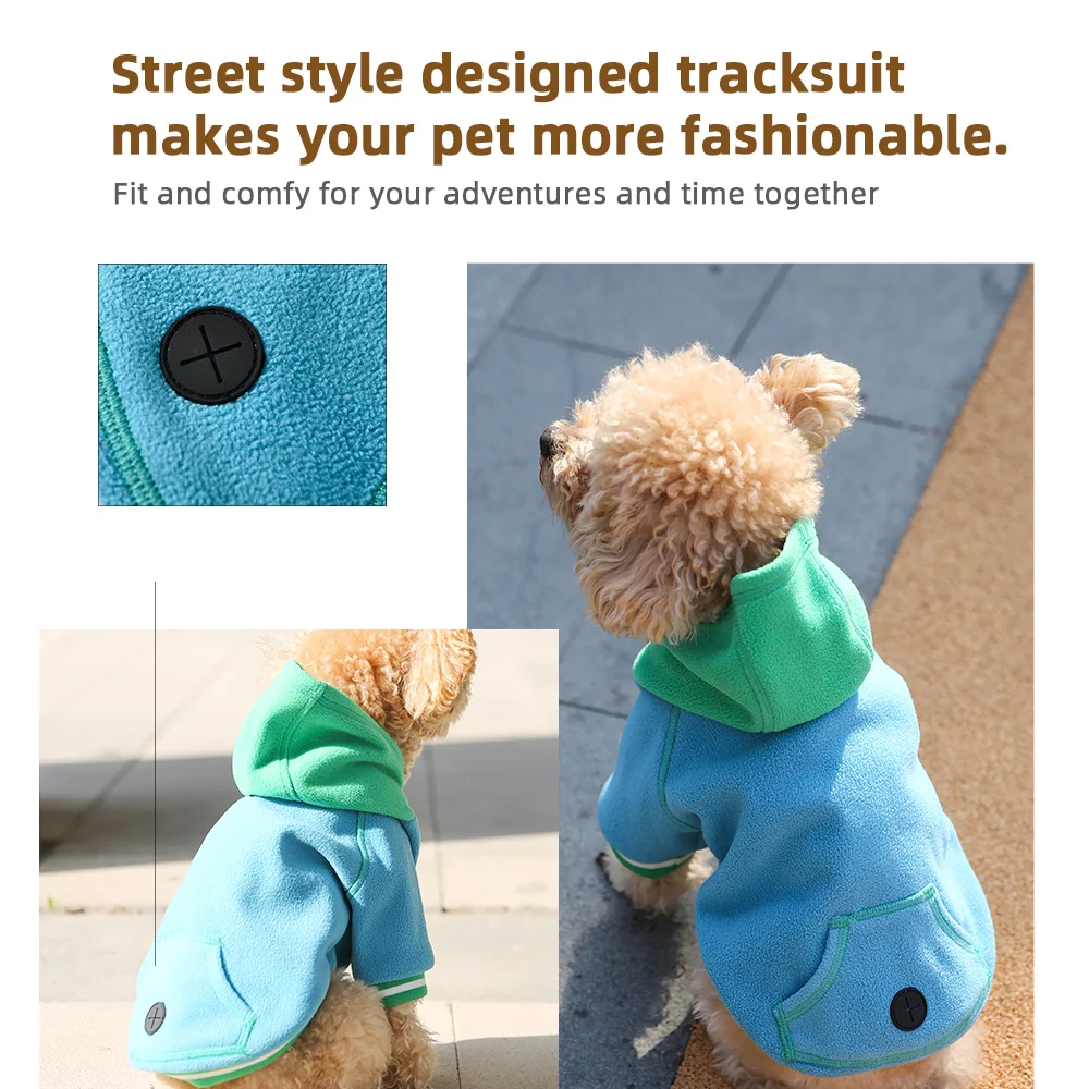 Pet Fashion Clothing Winter Sweater Multi Color Soft Polar Fleece Dog Hoodie