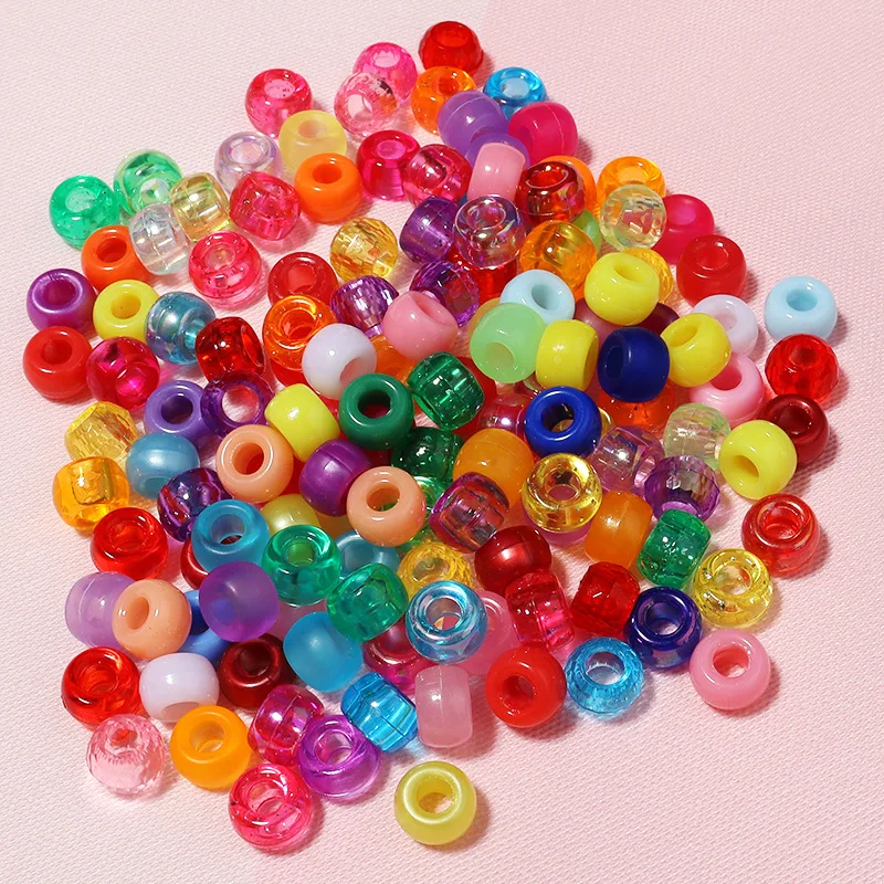 Factory direct sale colored diamond shape acrylic beads hexagonal diy jewelry loose beads