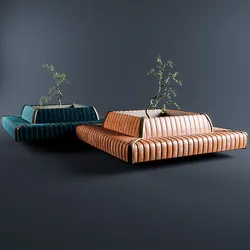 Modern Stainless Steel Frame Velvet Upholstered Rectangular Sofa Sectional Modular Sofa Commercial Furniture For Cafe Restaurant