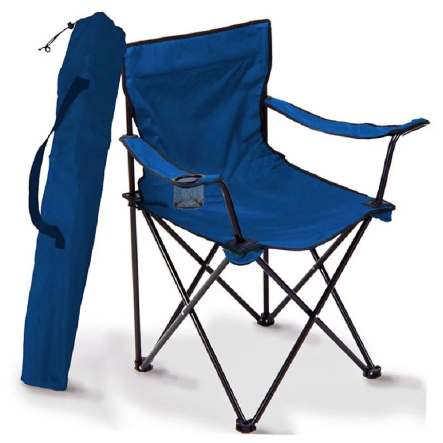 wholesale metal waterproof hot cheap folding outdoor beach BBQ picnic finishing camping chair with carrybag and cupholder