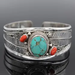 2023 Newest Western Bohemian Turquoise Navajo Feather Bracelet