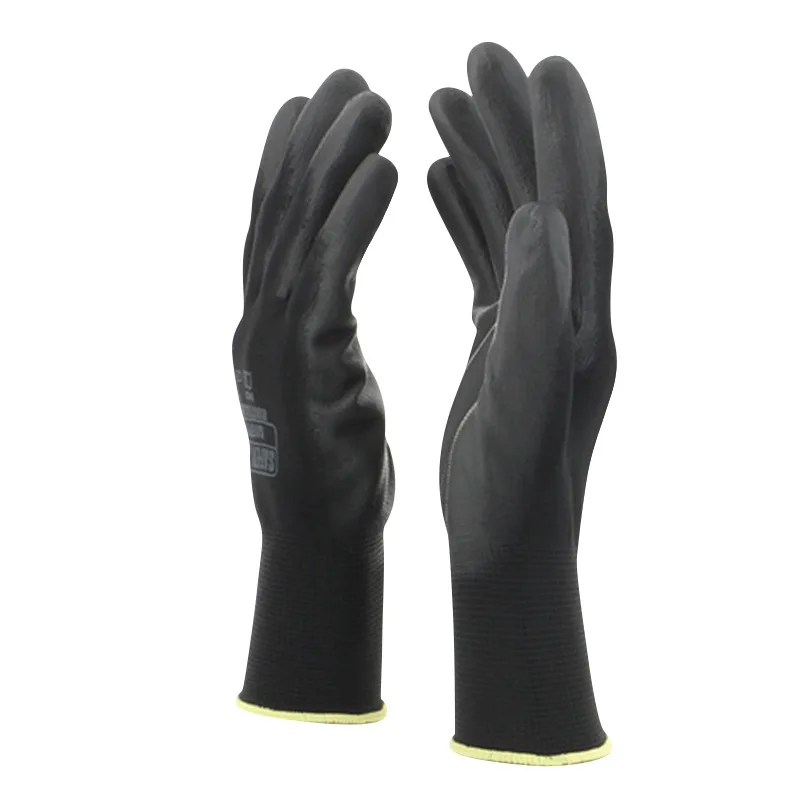 Safety working gloves Nitrile coated seamless knitted gloves polyurethane coated oil resistant Pu coated cut-proof gloves