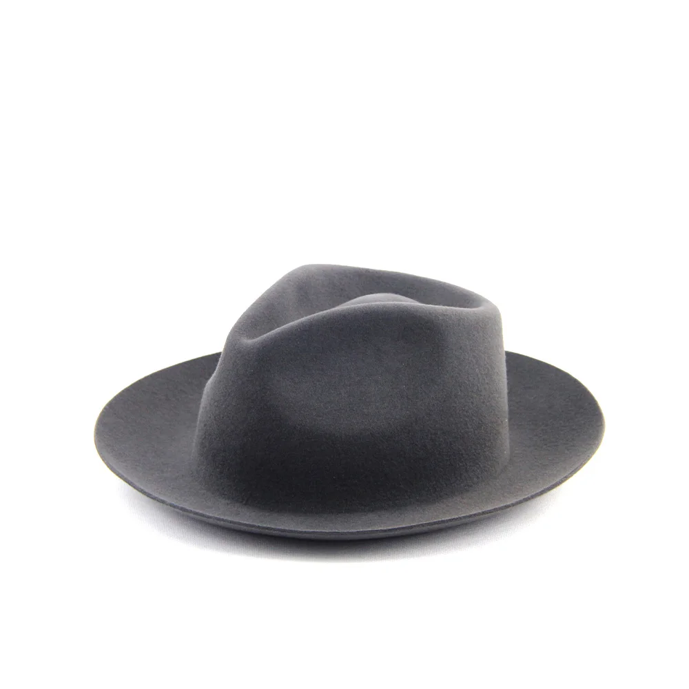 LiHua Hot sale Men Waterproof Fedora Hat Bowknot Fedora Hat Short Brim Wool Felt  Hat