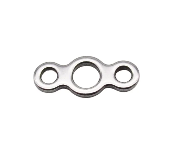 Ocean Jigging Fishing Hook Connector Solid Stainless Steel Three Holes Ring Fishing Accessories