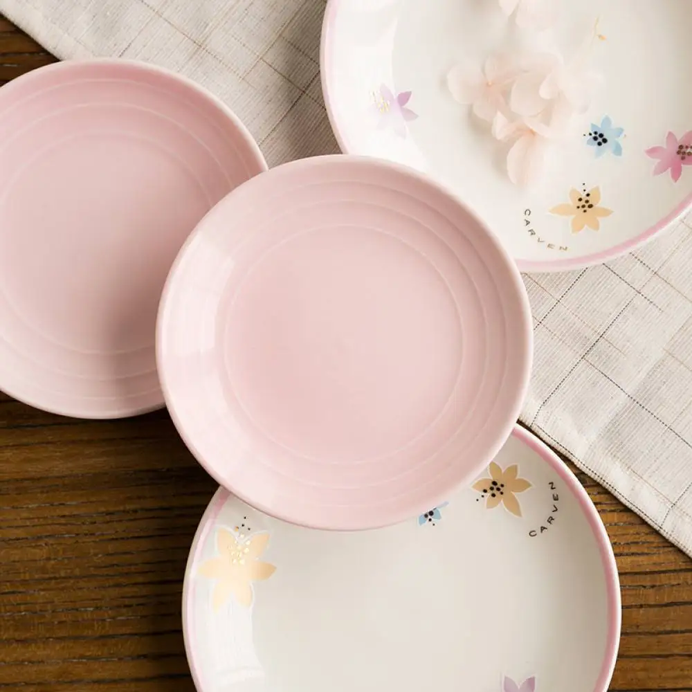 
Custom Printing Dishes OEM Multicolor Unbreakable Round Melamine Home Use Party Plastic Plates 