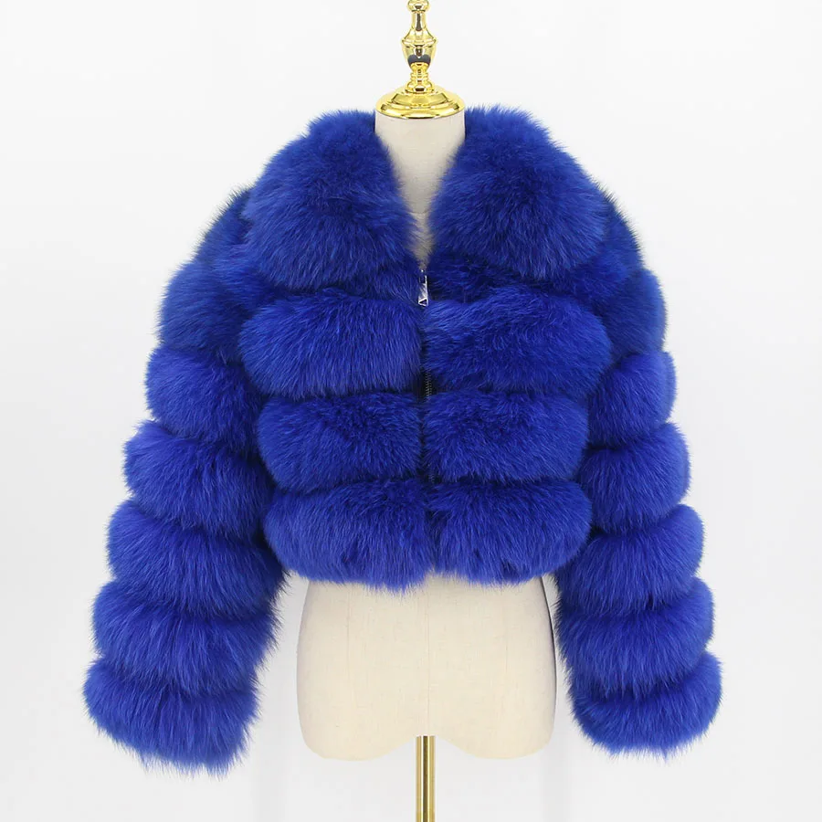 QIUCHEN  2021 Winter Casual Women Real Fox Fur warm Coat Raccoon Fur Jacket Oversized Short Coats For Ladies QC19021