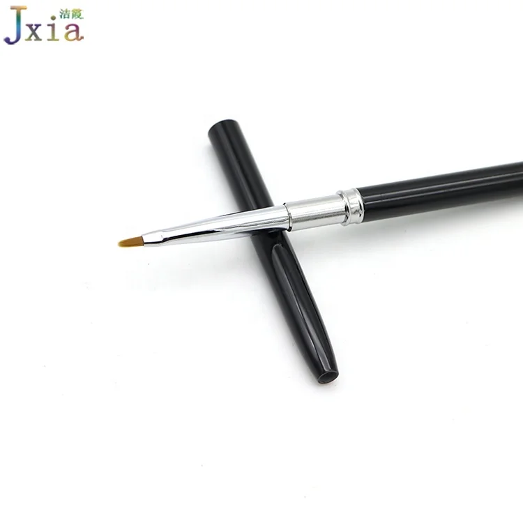 Jiexia Black Handle  Synthetic Hair Manicure Supplies One Stoke Petal Painting Small Oval Gel Nail Art Brushes