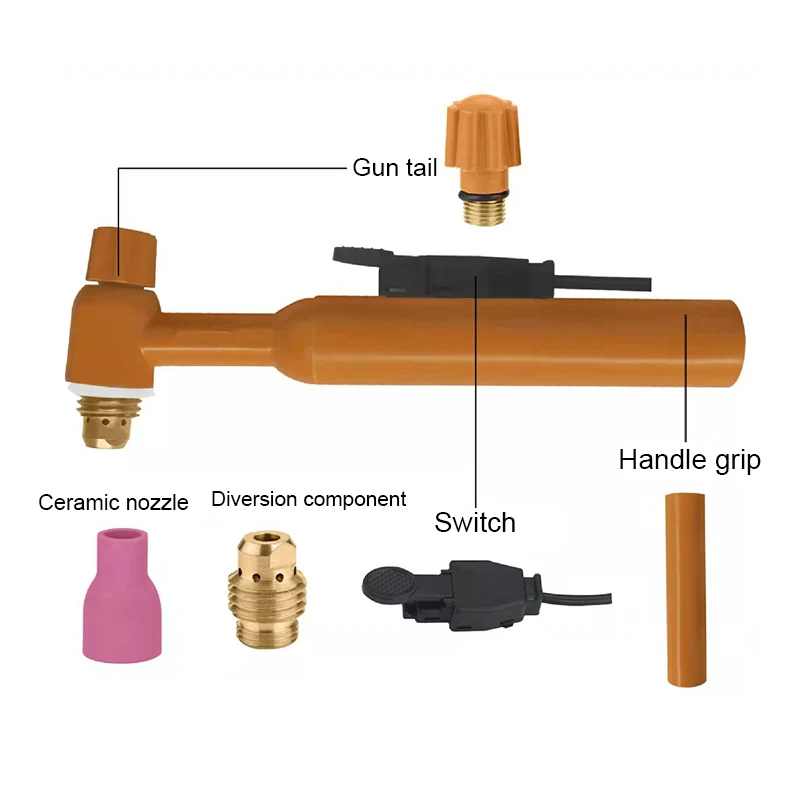 Argon arc welding QQ300 welding touch 300A gun tail/long tail/short tail argon arc welding tungsten needle top cap accessories