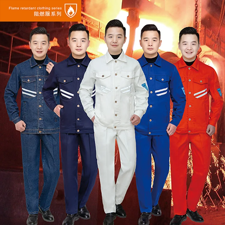 Mens Work Overalls Fire Resistant FR Welding Shirt Lightweight Cotton Safety Workwear