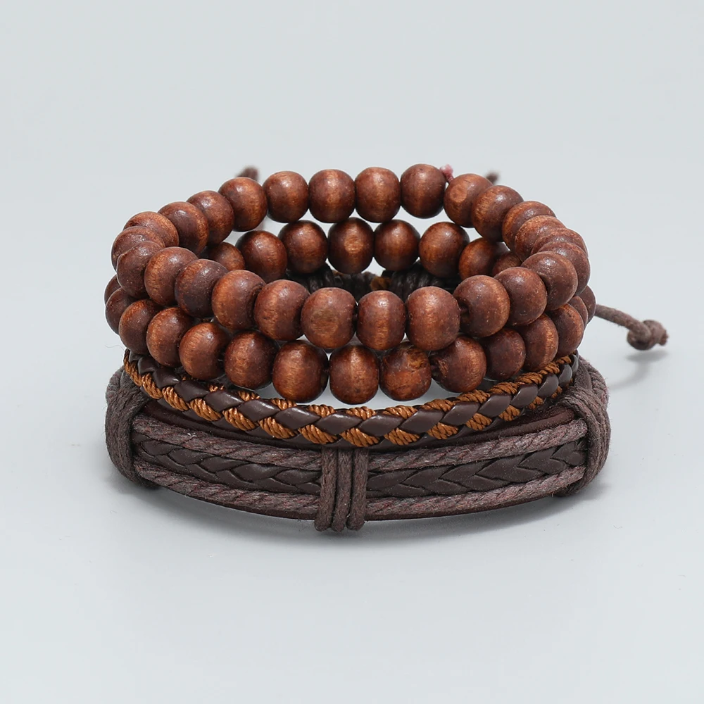 New fashion men Jewelry Personalized Woven Multi-layer Bracelet sets Simple beaded men Bracelets