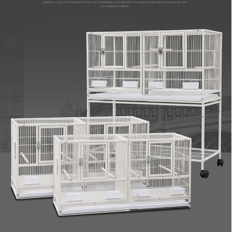 Three Tier Metal Cage with Stand Removable Tray Bird Pigeon Cage Iron square tube bird cage parrot household