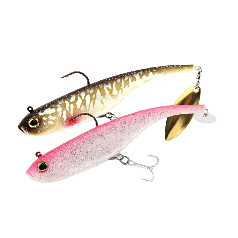 Kingdom Hot Fishing lures 150mm 47g Soft Baits With Spoon On Tail Sinking Good Action Artificial Bait PVC Soft Lures For Sale