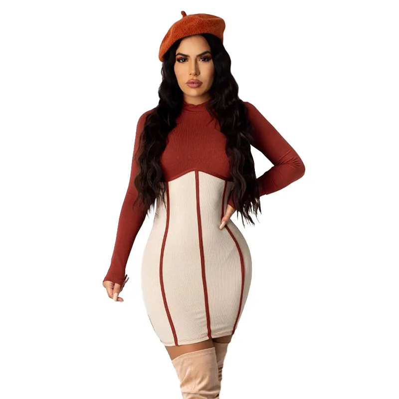 2021 Hot selling new design fashion party wear normal dresses women lady elegant korean style clothes