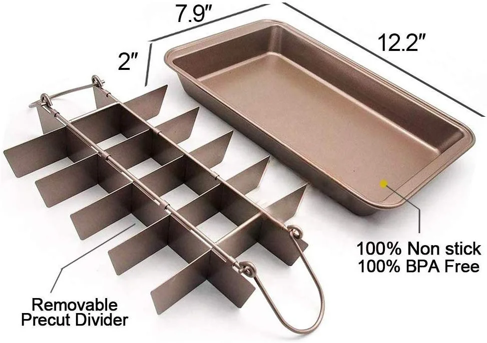 
Professional Bakeware 18 Cavity Baking Tools Easy Cleaning Square Lattice Chocolate Cake Mold Brownie Baking Pan Non-Stick 