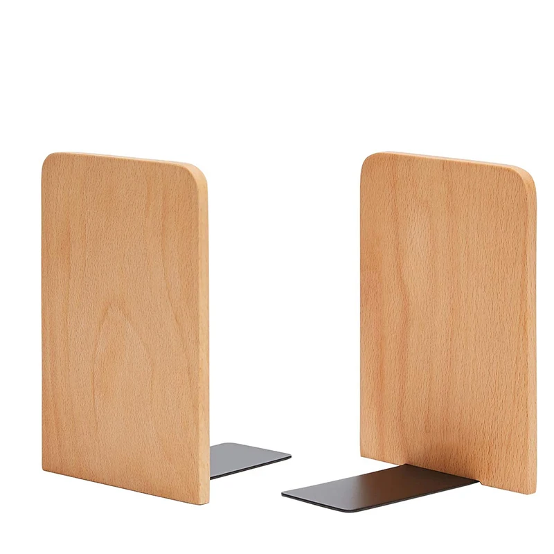 Hot Sale Desktop Organizer Walnut Book Stand Wooden Bookends for Office Home Book Ends