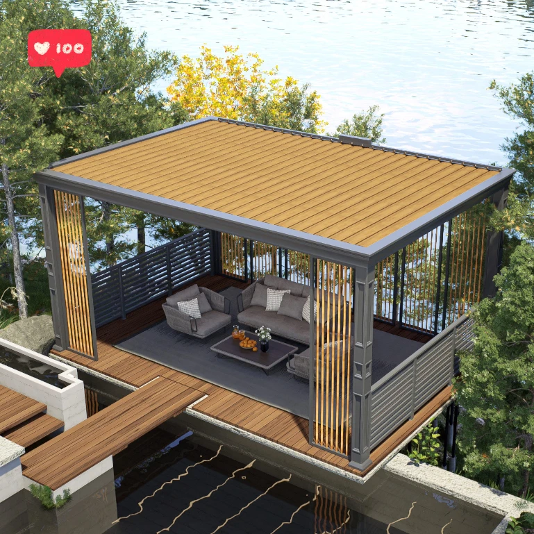 Chinese Style Luxury Roof Outdoor Garden Pavilion Rainproof Outdoor Aluminum Pergola Leisure Garden Pergola