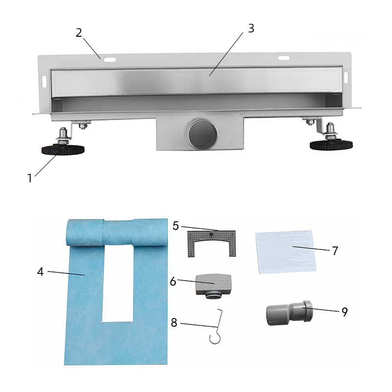 New Design Side Installation Reversible Cover Wall Drain Stainless Steel Shower Drain Strainers Linear Drain Shower