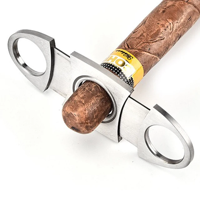  Оптовая продажа логотип на заказ двухлопастная гильотина Cohiba резак для сигар черная настольная Пластиковая крышка