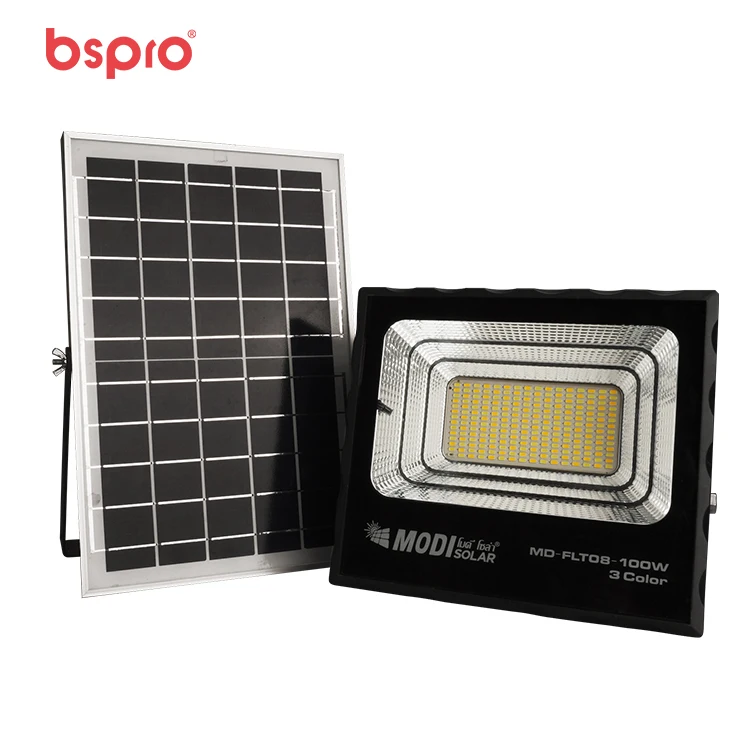 100W Solar Flood Light with Tri-Color Dimming - Advanced Lighting Control for Versatile Applications 100W Solar LED Flood Light