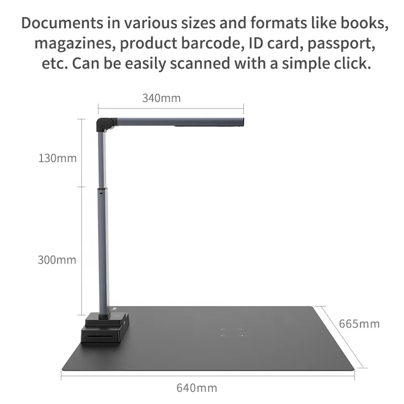 Large Format 18MP Book Scanner Document Camera A2 A3 A4 Document Scanner For Poster Or Newspaper