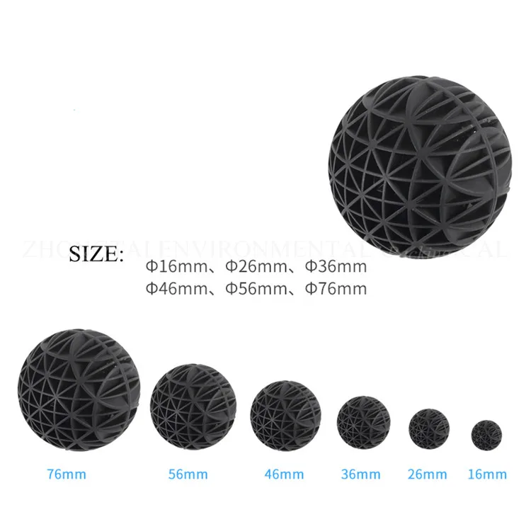 Aquarium Water Filter Media Different Size Bio Balls With Foam Core For Fish Farm And Koi Pond