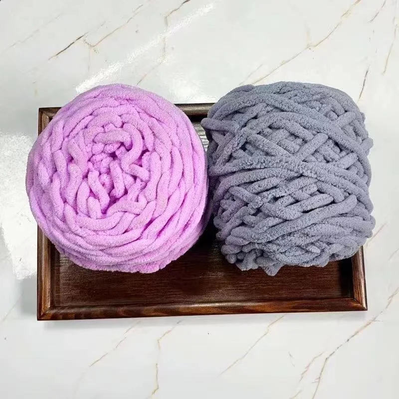 Single Thick Woolen Icelandic Yarn Thick Dyed Polyester Wool Yarn Chenille Extra Thick Yarn