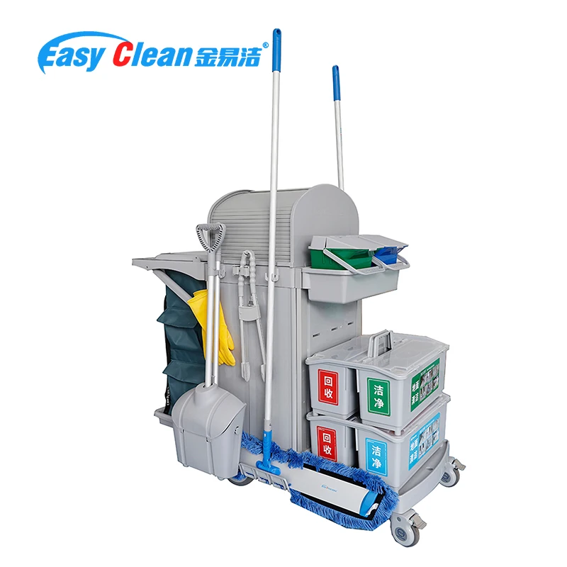 ECG Patent Design No-Dirty Water Stack-on Bucket Trolley Spray Flat Mopping Cleaning Bucket Trolley