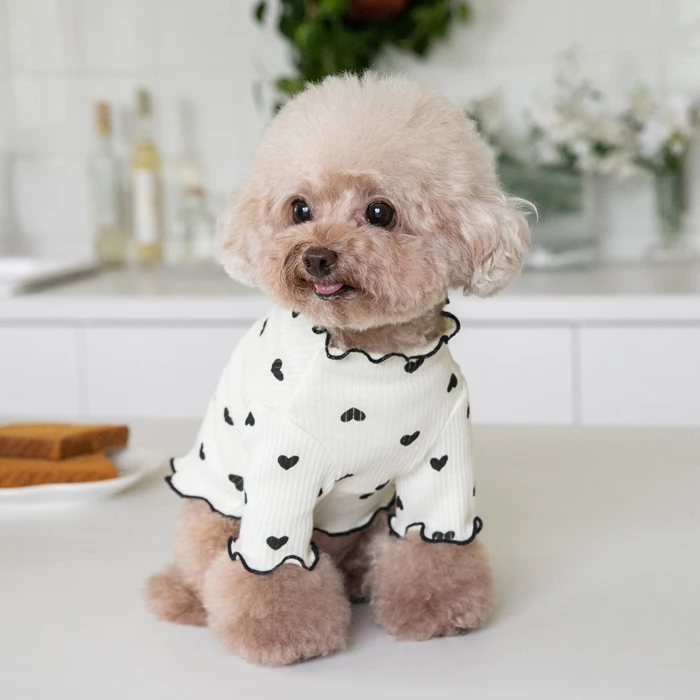 Funny Fashion Cute Heart Dog Vests Sweatshirts Bodysuit Summer Wedding Outfit Autumn Winter Wholesale Pet Two-Legged Clothes