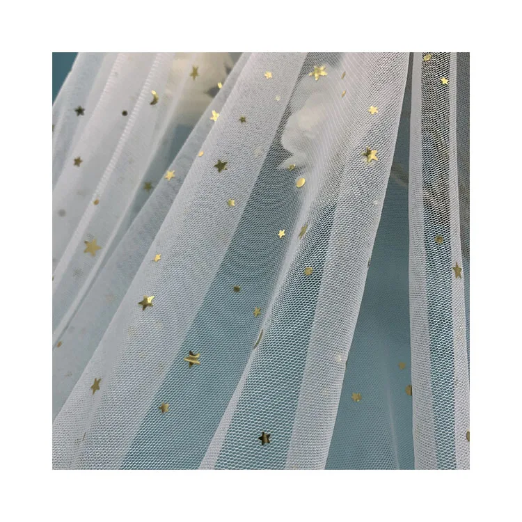 100% Nylon Adhesive Sheet Design Net Fabrics Soft Strong Sequin Net Embroidery Fabric