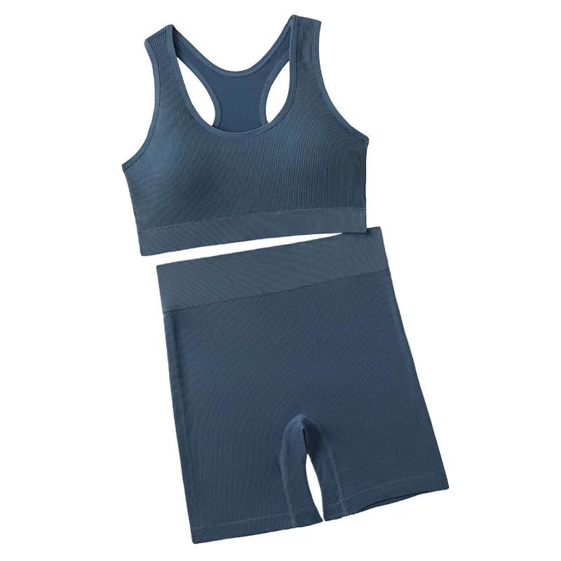 women activewear 2 piece yoga underwear girls no steel ring Sexy shorts Leggings Pants Workout yoga seamless sexy tank Top Set